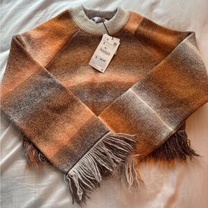 Zara Brown and Orange Knit Sweater